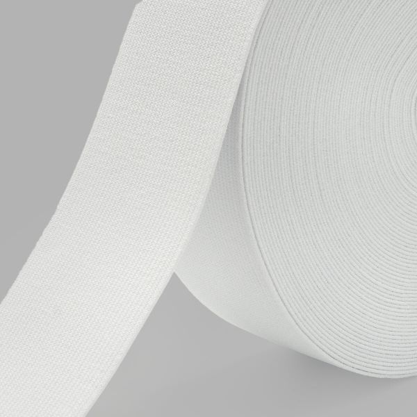 Резинка тканая 50.0 мм / 20 метров, 27.8 г/м, белый