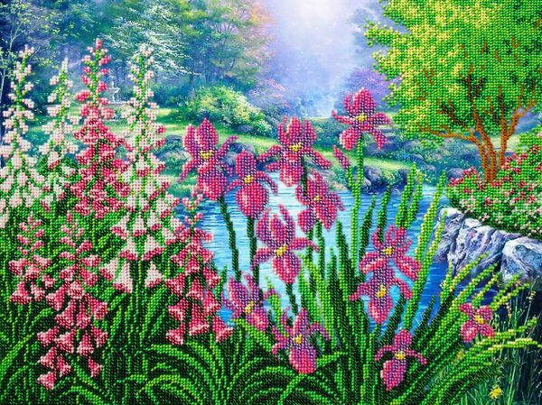 Набор для вышивания бисером Паутинка, Тихая заводь 38х28 см