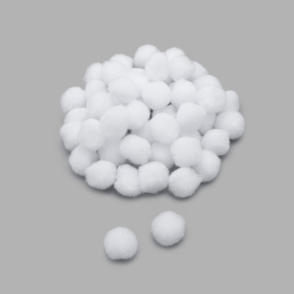 Помпоны декоративные ⌀25мм, 50 шт/упак, Astra&Craft (PA-001 белый)