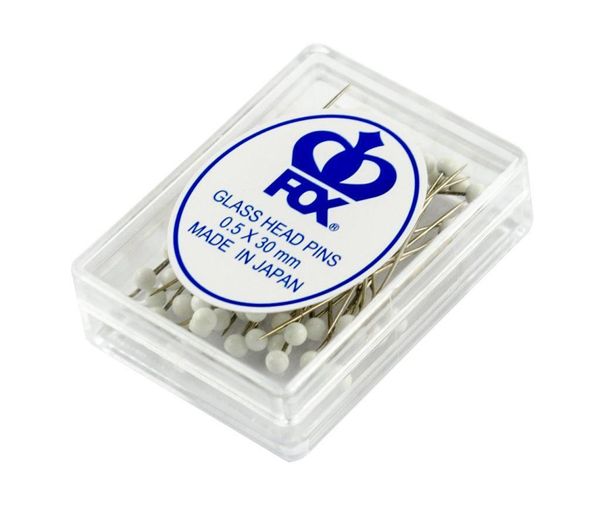 Набор булавок для квилтинга со стеклянной головкой (цв. белый), 1 шт, 0530