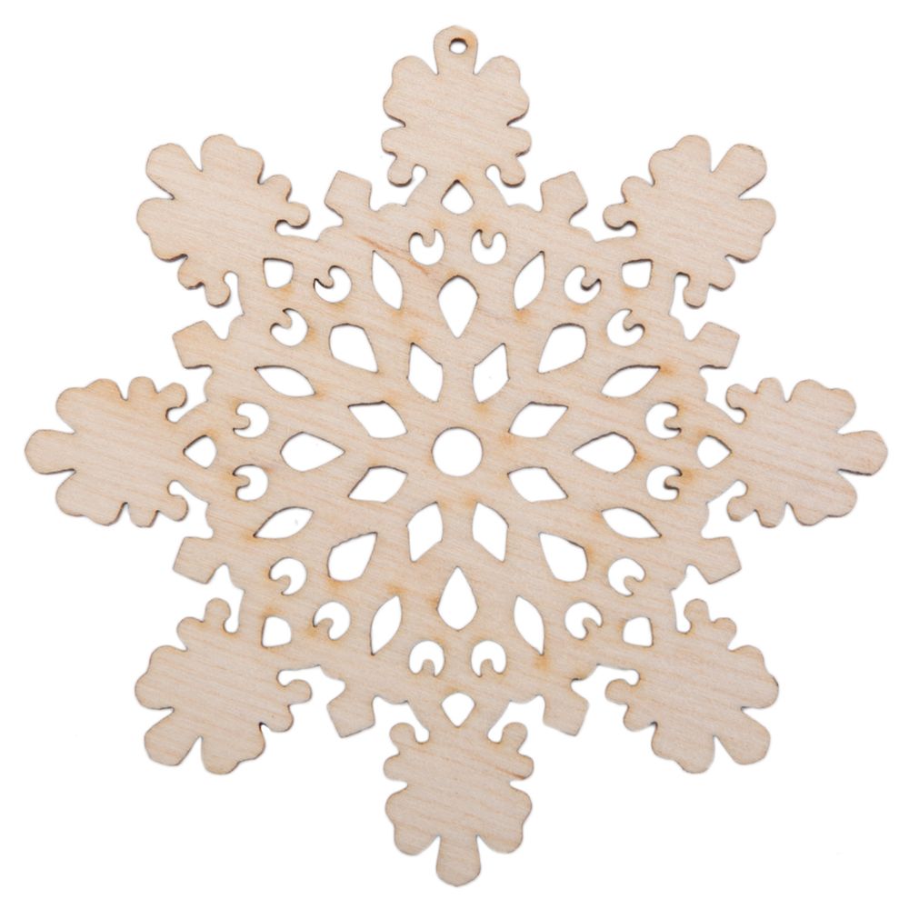 Заготовка из фанеры Подвеска новогодняя, 0.3 см, Снежинка 7, 9х9см, ВД-1201 Mr.Carving