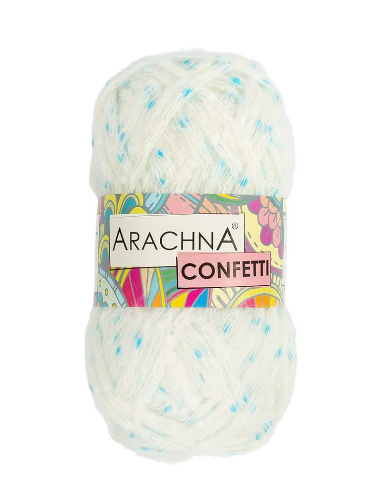 Пряжа Arachna Confetti / уп.5 мот. по 100г, 110м, 2104белый-бл.голубой-голубой