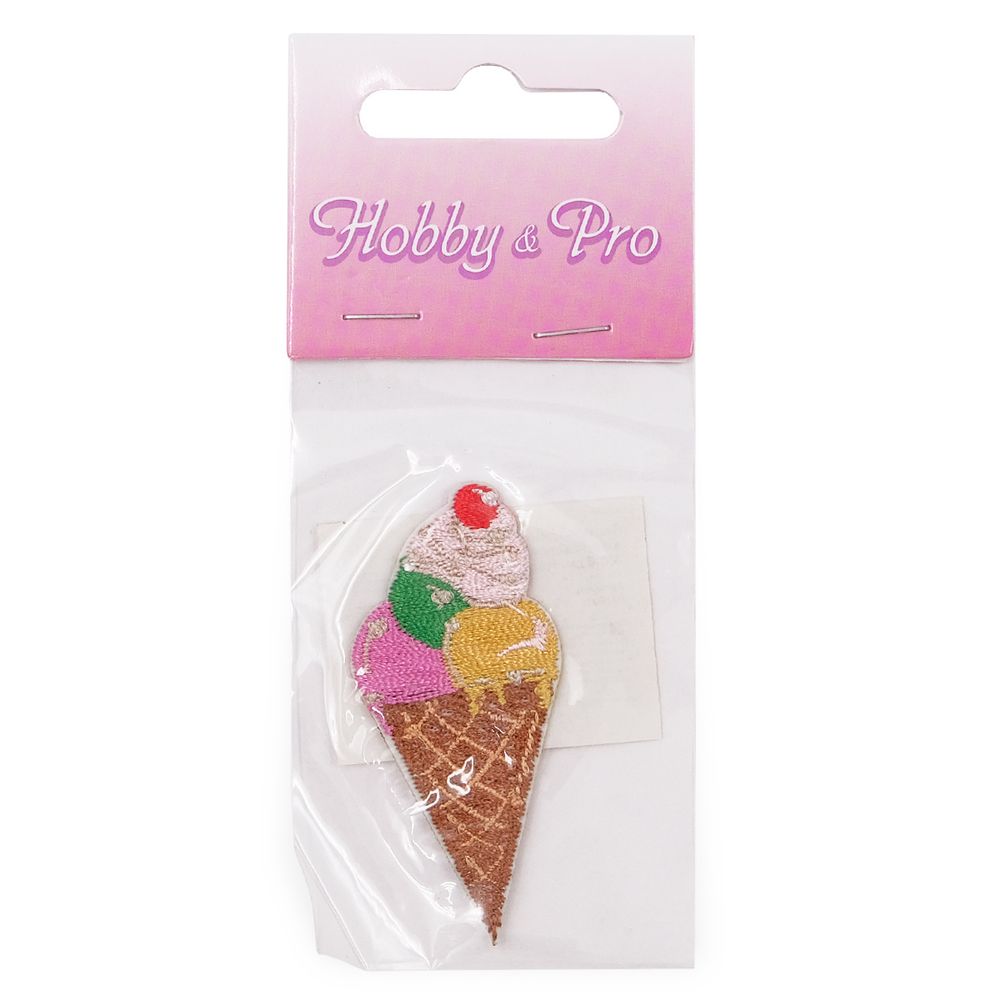 Термоаппликация Мороженое, 3х6.6см, Hobby&Pro