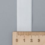 Лента бархатная (тесьма) эластичная 20.0 мм / 32.9±2 метров, 01 белый