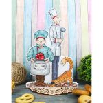 Набор для вышивания нитками МП Студия, на пластиковой канве Повара 20х13см