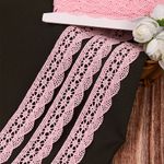 Кружево вязаное (тесьма) 27 мм / 10 метров, хлопок, TBY.1005 цв.F133 светло-розовый, Kruzhevo