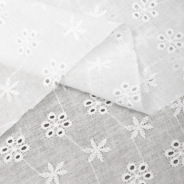 Ткань шитьё (прошва) 100 г/м², 150 см / 2 метра, TBY.Emb.1 белый