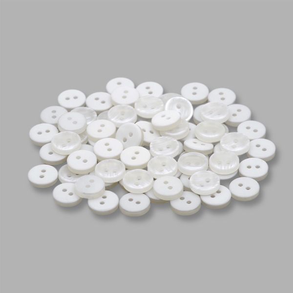 Пуговицы 2 прокола 18L (11мм), пластик (Wht-01 белый), 72 шт, CN 2802