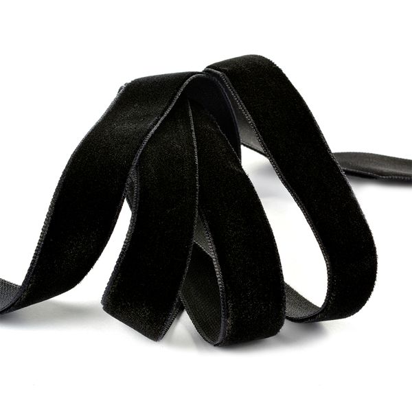 Лента бархатная (тесьма) 15.0 мм / 5 метров, LB1503 нейлон, цв.черный