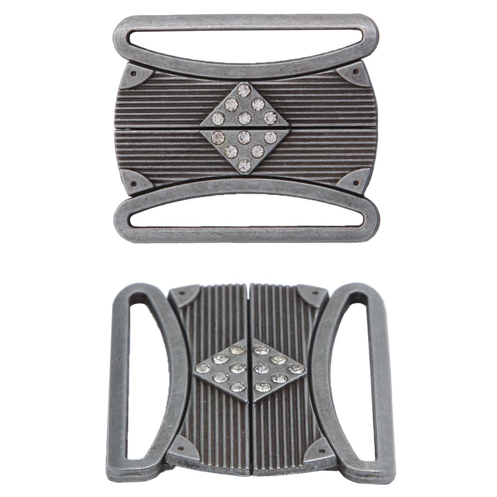 Пряжка ременная металл 40 мм (черное серебро), 4 шт