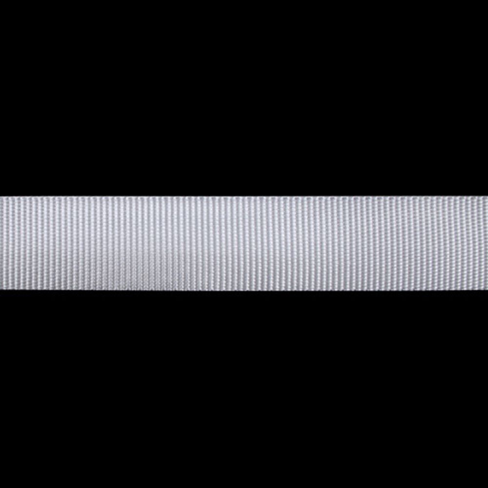 Стропа (ременная лента) 25 мм / 50 метров, толщ. 0.5 мм, [15.5 г/пог.м], 100% п/э, 003-1 белый