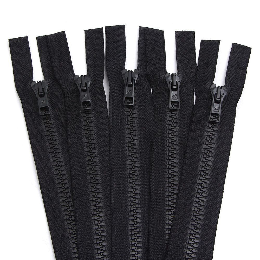 Молния трактор Arta Т6 (6 мм) 2 зам., разъем., 75 см, цв. 077 черный, уп.5 шт