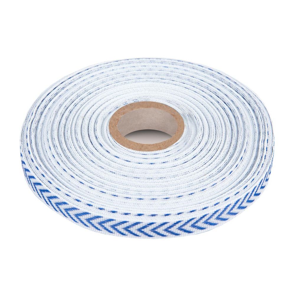 Лента (тесьма) жаккардовая 10.0 мм / 25±1 метров, Орнамент для северных народов, рис 9880 синий, Gamma C3853 (C3752)