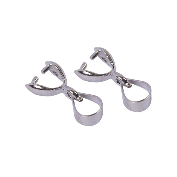 Держатель для бусин (бейл) 5х13 мм, 10 шт (5х2 шт), №01 серебро, Zlatka FMK-D01