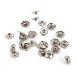 Кнопка пришивная металл ⌀9 мм серебро/никель, 12 шт, Pony