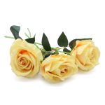 Цветы искусственные Роза Вельвет 50см из 3 шт, Св. желтый /TOS/