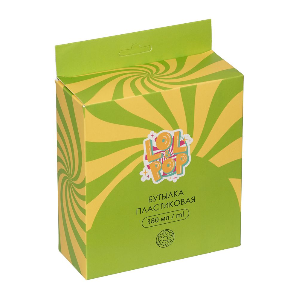 Бутылка пластиковая 380 мл, ⌀14 см, №01 ярко-розовый/пончик, Lol&Pop LLP-011