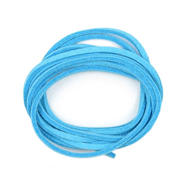 Шнур замша искусственная ⌀3.0 мм / 1 метр, 077 голубой
