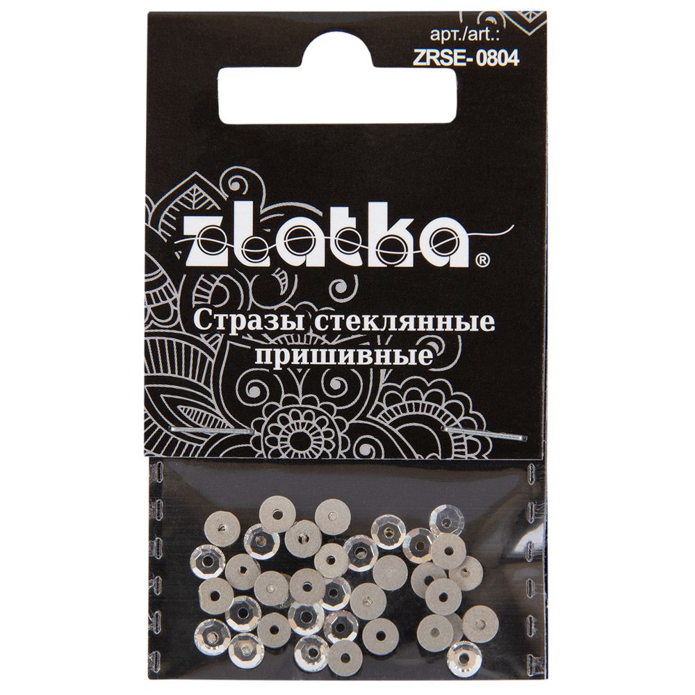 Стразы стекло 4 мм, 5х36 шт, №01 белый (Crystal), Zlatka ZRSE-0804
