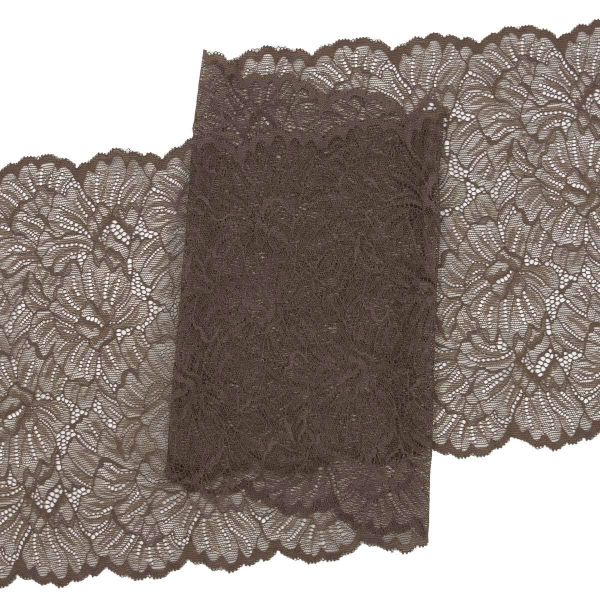Кружево бельевое эластичное 240 мм / 3.4 метра, цвет шиншилла