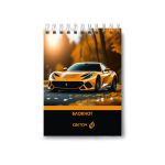 Блокнот на гребне, выборочный лак, A6 60 л., 4 шт, клетка, Крутые тачки 01217, Светоч Б123