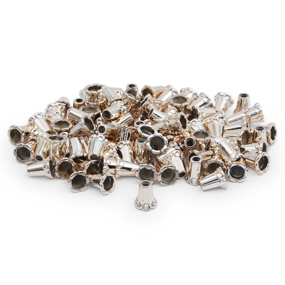 Наконечник для шнура металл колокол ⌀3,5/7 мм, 12,5х11,5 мм золото, 100 шт