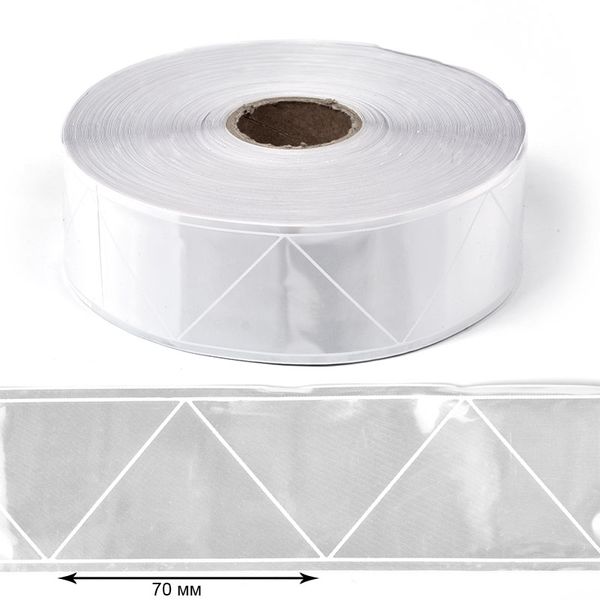 Лента светоотражающая (катафотная) [cpl:100], 50 мм / 50 метров, Треугольники, SV.K50g серый