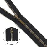 Молния спираль (витая) Т7 (7 мм) 1 зам., н/раз., 18 см, антик / черн, 10 шт