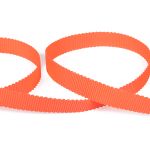 Лента репсовая (в рубчик) с зубчатым краем 10.0 мм, 25±1 метров, 600 оранжевый неон, Gamma PTGR-10