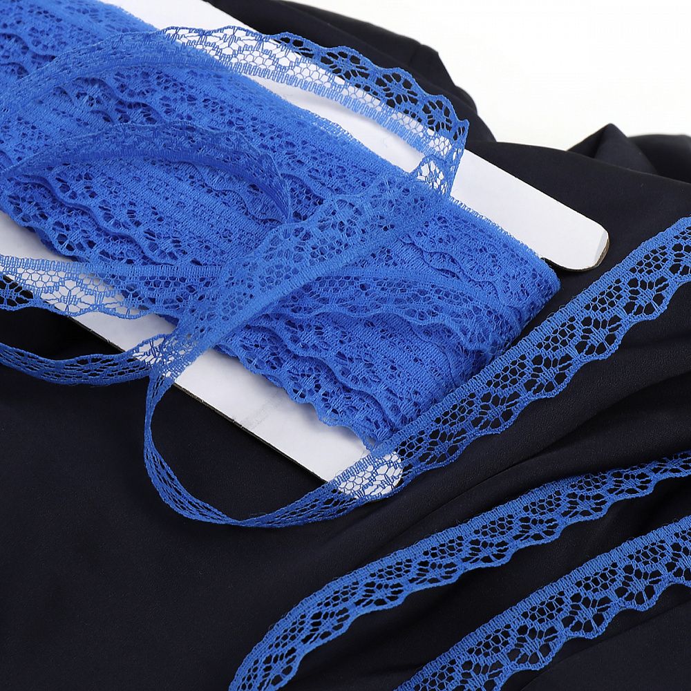 Кружево отделочное в стиле "трикотаж" 12 мм диз. 150-2 цв.13 синий уп.27,4м