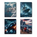 Тетрадь ученическая общая, A5 48 л. на гребне 65 г/м², белизна 100 %, 8 шт, клетка, 01175 МИКС - У руля, Светоч Т107