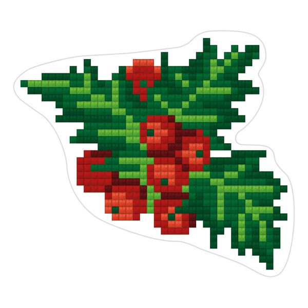 Алмазная (кристальная) мозаика Фрея, магнит Остролист, 9х8 см