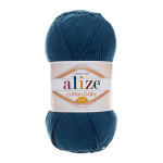 Пряжа Alize (Ализе) Cotton Baby Soft / уп.5 мот. по 100 г, 270м, 125 петрольный A