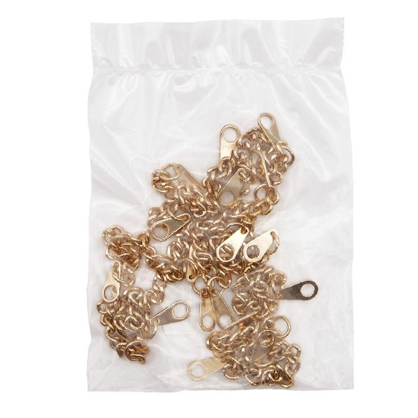 Вешалка-цепочка для одежды 100х5 мм, золото, 10 шт