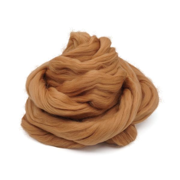 Шерсть для валяния мериносовая тонкая Троицкая 100%, 100 г, 165 темно-бежевый
