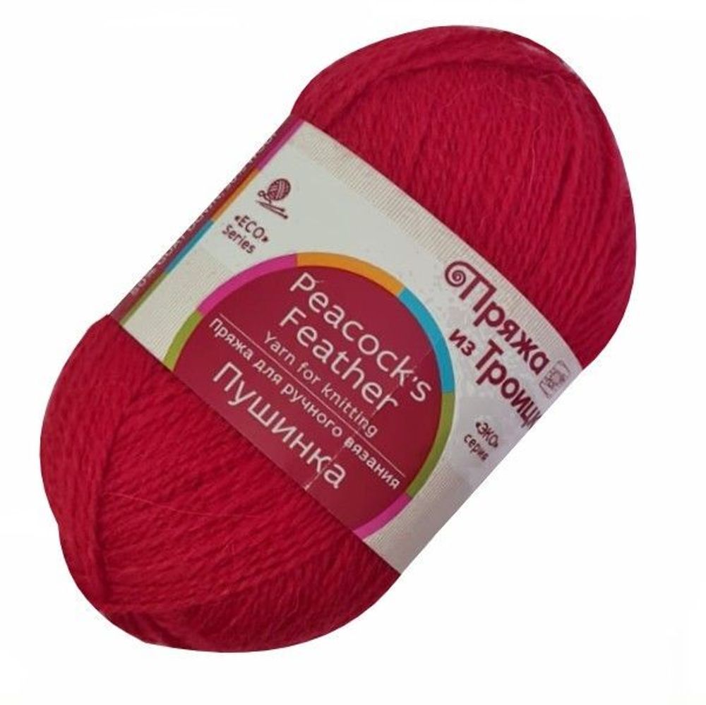 Пряжа Троицкая Пушинка / уп.10 мот. по 50 г, 225 м, 0006 красный