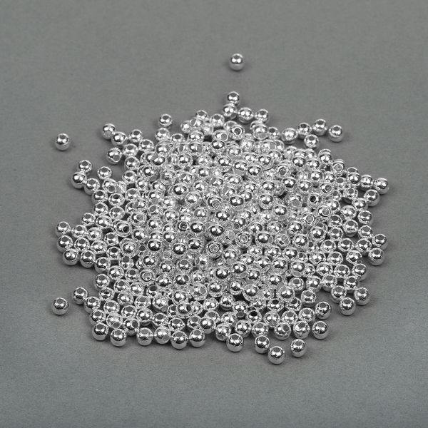 Бусины пластик ⌀4 мм, цв.серебро уп.50 г, Magic4Hobby