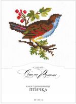 Набор для вышивания нитками Сделай своими руками, Птичка (11х11 см) 16х16 см
