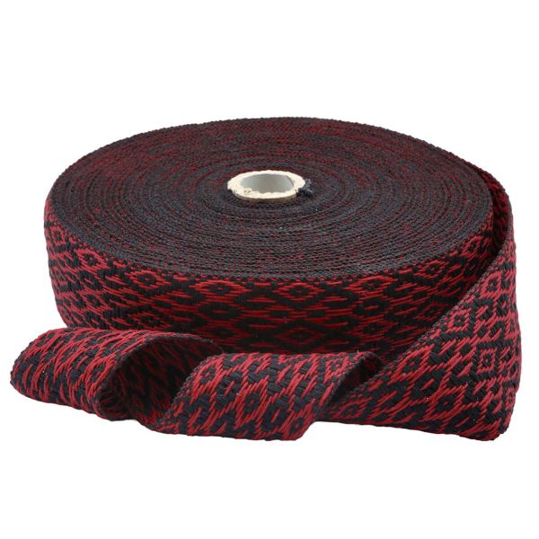 Лента для поясов 50 мм / 25 метров, рис. 9547 (черный/красный) С3798Г17