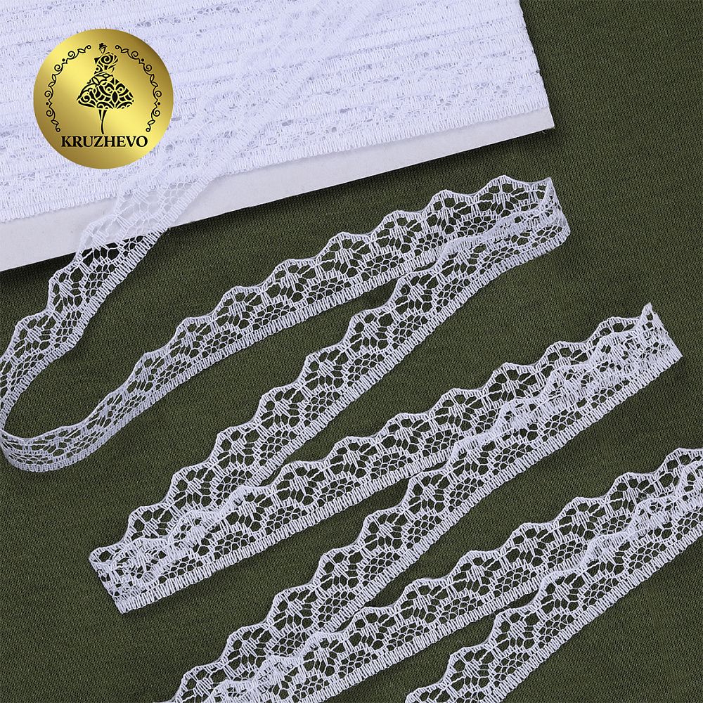 Кружево отделочное в стиле "трикотаж" 12 мм 150-2 цв.211 желтый, уп.27,4м