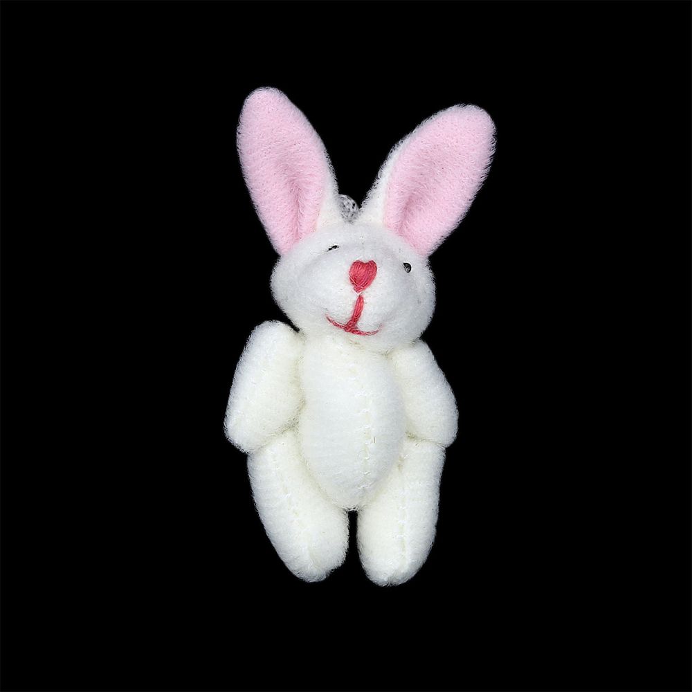 Фигурки декоративные зайки 4 см, 2 шт в упак, белый с розовыми ушками