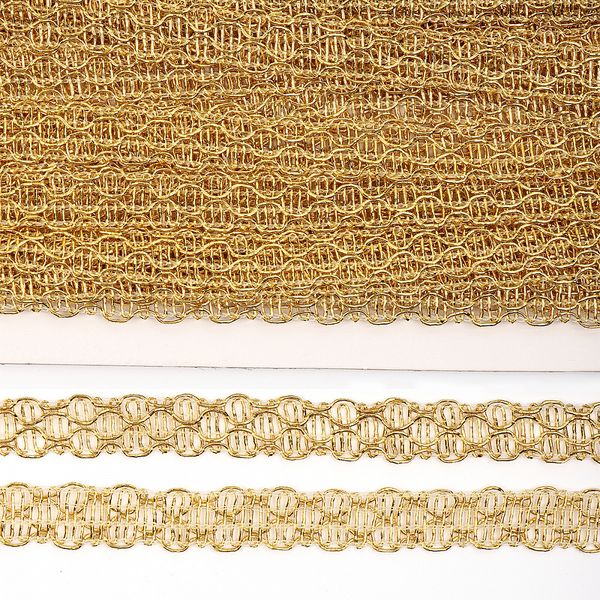 Тесьма отделочная 12 мм / 13.71 метров, TBY 916 цв.золото