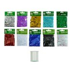 Пайетки в наборе цветные 3 мм, 10 цветов по 10гр, Астра + мононить в подарок