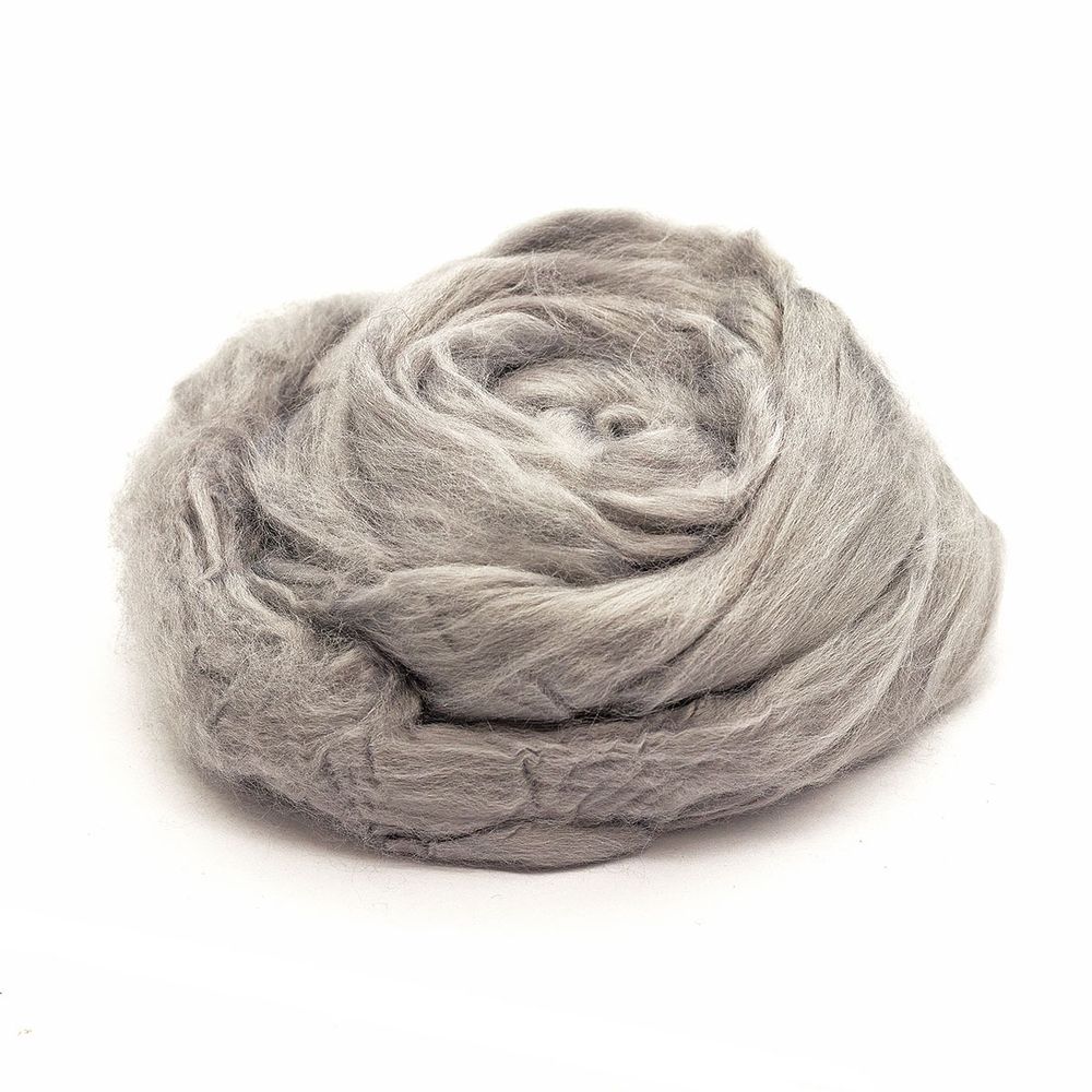 Шерсть для валяния вискоза Троицкая, 1х50 г (19-20 мкр), 08 св.серый