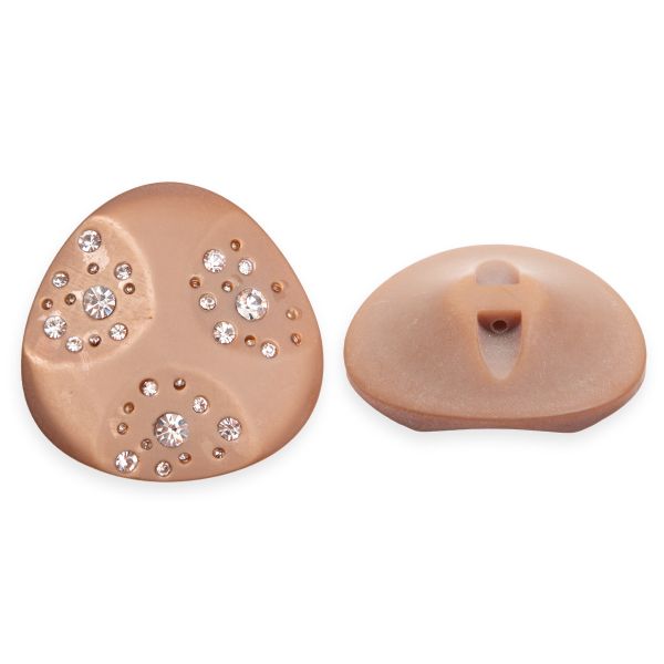 Пуговицы на ножке пальтовые со стразом (пластик) 676415 (коричневый), 4 шт