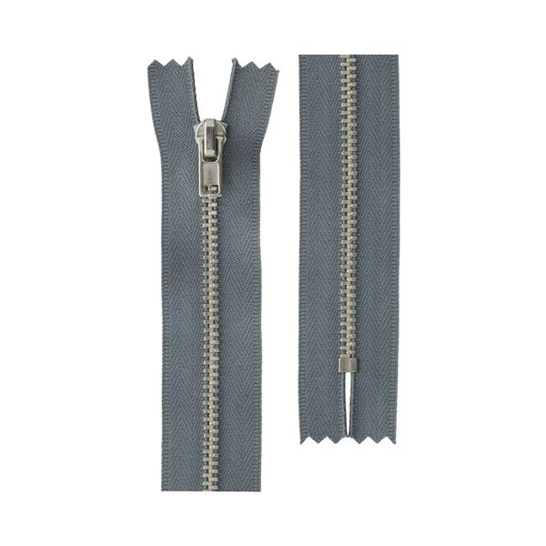 Молния металл Т3 (3 мм) 1 зам., н/раз., 20 см, никель, 304 серый, ZIP 3N Gamma, 10 шт