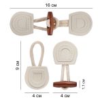 Пуговицы 160 мм, 4 шт, искусственная кожа текстиль, №307 серый, Blitz DRN 0116