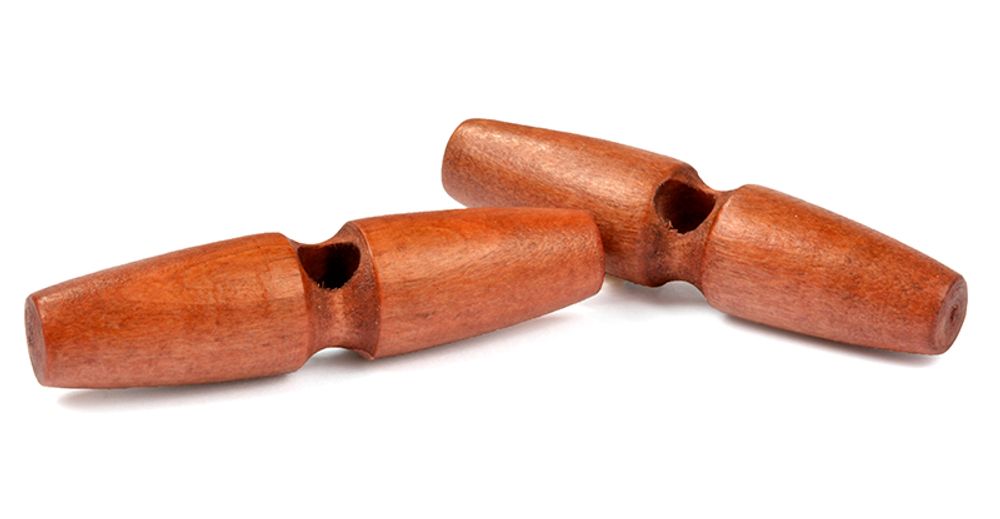 Пуговицы деревянные BT.WD.068 цв.001 коричневый 95L-60мм, 1 прокол, 20 шт