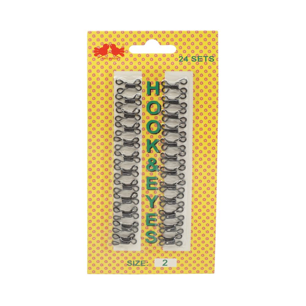 Крючки пришивные 15х8 мм, №2, 24 шт, оксид 0305-4001