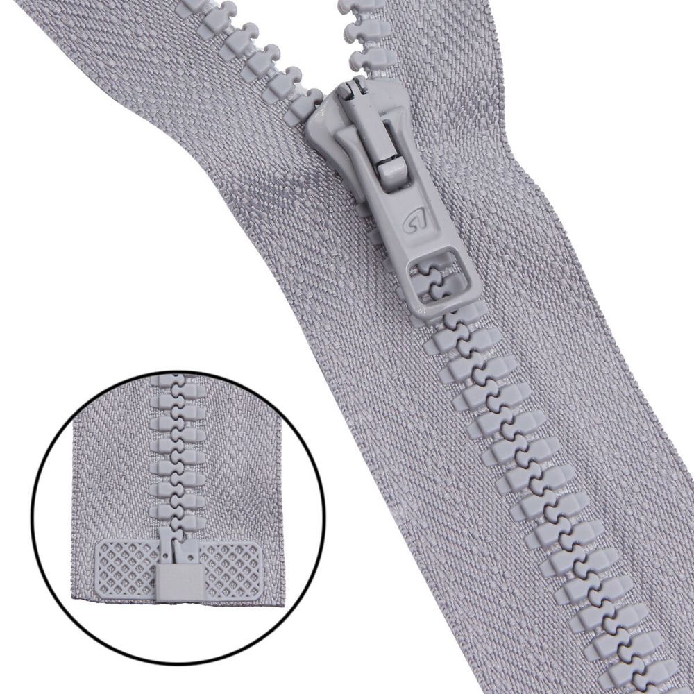 Молния трактор Arta Т6 (6 мм) 1 зам., разъем., 85 см, цв. 079 св.серый, уп.5 шт